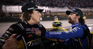 Ryan Blaney drives at Bristol.
